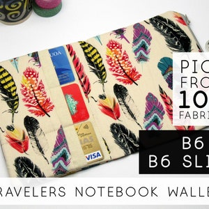 Organizador de carteras para diario Midori, lindas cubiertas de diario, 5 x 7, B6 y B6 Slim, plumas de colores (H)