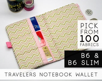 Coin Purse Insert for Traveler's Notebook Weekly Planner | 5x7, B6 & B6 Slim | Gold Chevron (H)