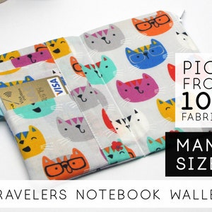 Geldbörse Organizer Insert für Midori Passport Reisende, Gesundheitsplaner Journal |Passport Größe, Bunte Katze (V)