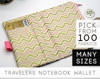 Traveler's Notebook Passport Wallet | Personal, A6, Hobonichi Weeks | FEAT01 | Gold Chevron (V)