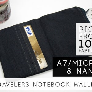 Envelope Wallet Insert for Travelers Notebook Leather Cover, Bullet Journal Printables Mood Tracker |Nano Mini Micro A7, Dark Grey