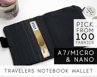 Envelope Wallet Insert for Travelers Notebook Leather Cover, Bullet Journal Printables Mood Tracker |Nano Mini Micro A7, Dark Grey