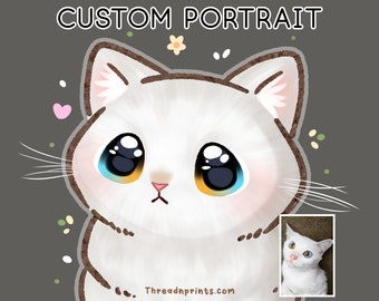 Cat Loss Gift, Gift For Cat Lover, Custom Cat Drawing | FEAT01 PET13, Pet Art Commission