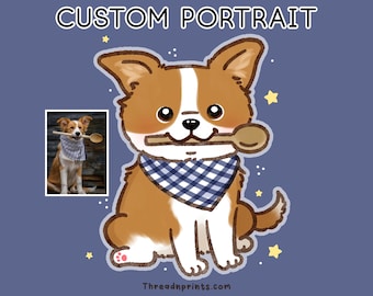 Custom Dog Painting From Photo, Custom Dog Art Print, Pet Portrait Dog Art | FEAT01 PET05, Pet Art Commission