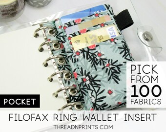 Zipper Wallet Insert For Customize Ring Binder Planner | Size Pocket | FEAT01 | Black Forest