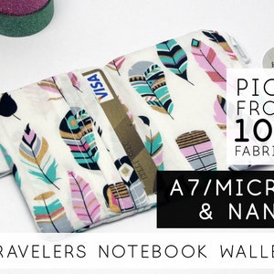 Monedero con cremallera para cuaderno de viaje, organizador de agenda de negocios, Nano Mini Micro A7, color verde azulado