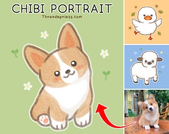 Custom Dog Portrait Digital, In Memory Of Dog Gift, Gifts For Dog Owners | FEAT01 PET02 Dog Corgi, Pet Art Commission