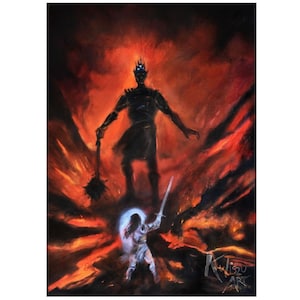 Fingolfin vs Morgoth - Print || original Silmarillion art || Tolkien inspired