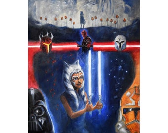 Ahsoka's Return - Giclée Print/ Canvas / Mounted Canvas Print || original art || Star Wars inspired