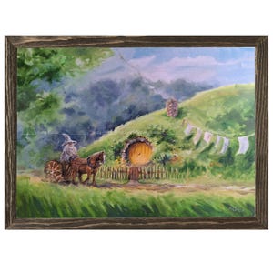 Gandalf Is Back - original oil painting | Tolkien inspired art, The Shire illustration, Hobbiton handmade art