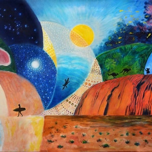 Australia - Print from oil painting || original art || boho, surreal art, poster, wall decor, giclee, fine art