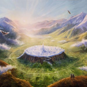 Gondolin - Print | Silmarillion art |Tolkien inspired | The hidden Elivish city | handmade original art, Silmarillion illustration