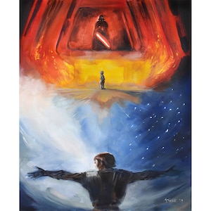 Anakin&#39;s Destiny - Giclée / Canvas / Mounted Canvas Print || original art || Star Wars inspired