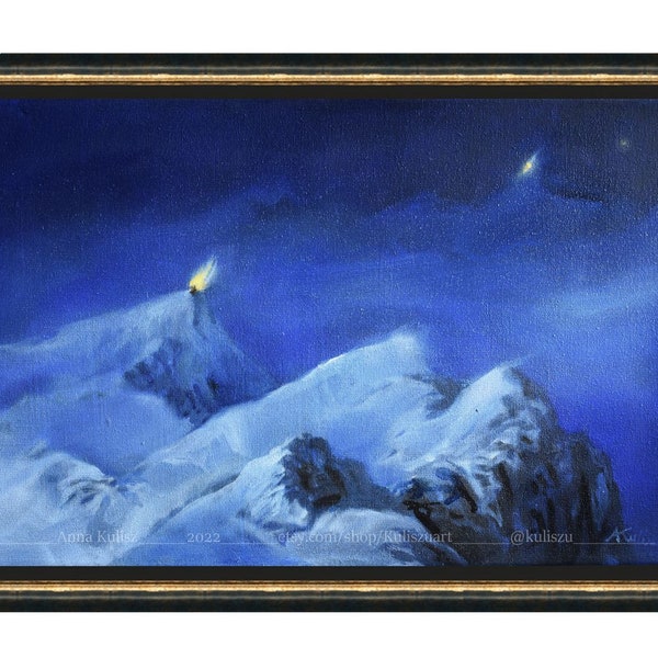 The Beacons of Gondor - original oil painting | Tolkien inspired art
