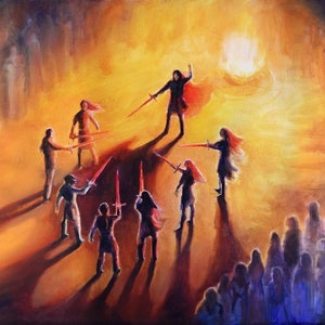 The Oath of Fëanor - Print of an oil painting || original Silmarillion art