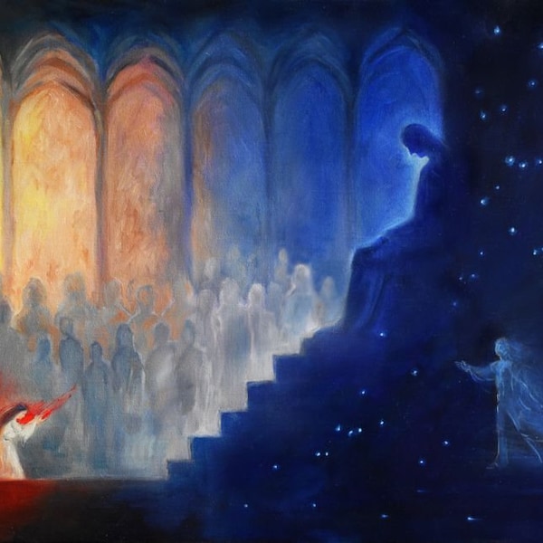 Luthien in the Halls of Mandos - print || original Silmarillion art || Tolkien inspired