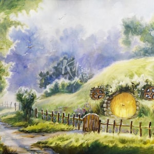 Peaceful Summer in the Shire  - print || Tolkien inspired art