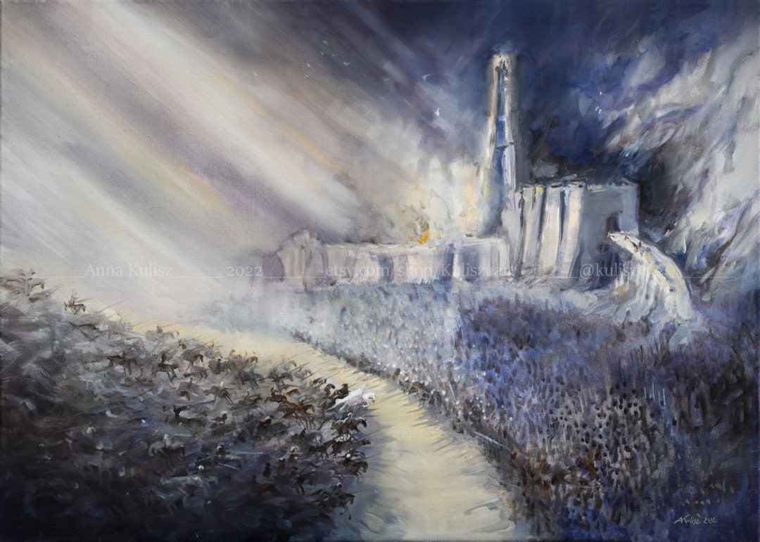 Helm's Deep - Print || Original Lotr Art | Gandalf and Rohirrim - Etsy, image size:1080x771