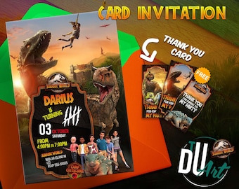 Jurassic World Camp Cretaceous Invitation, Jurassic Park Invitation, Birthday,Birthday Party, Darius, Brooklynn, printable