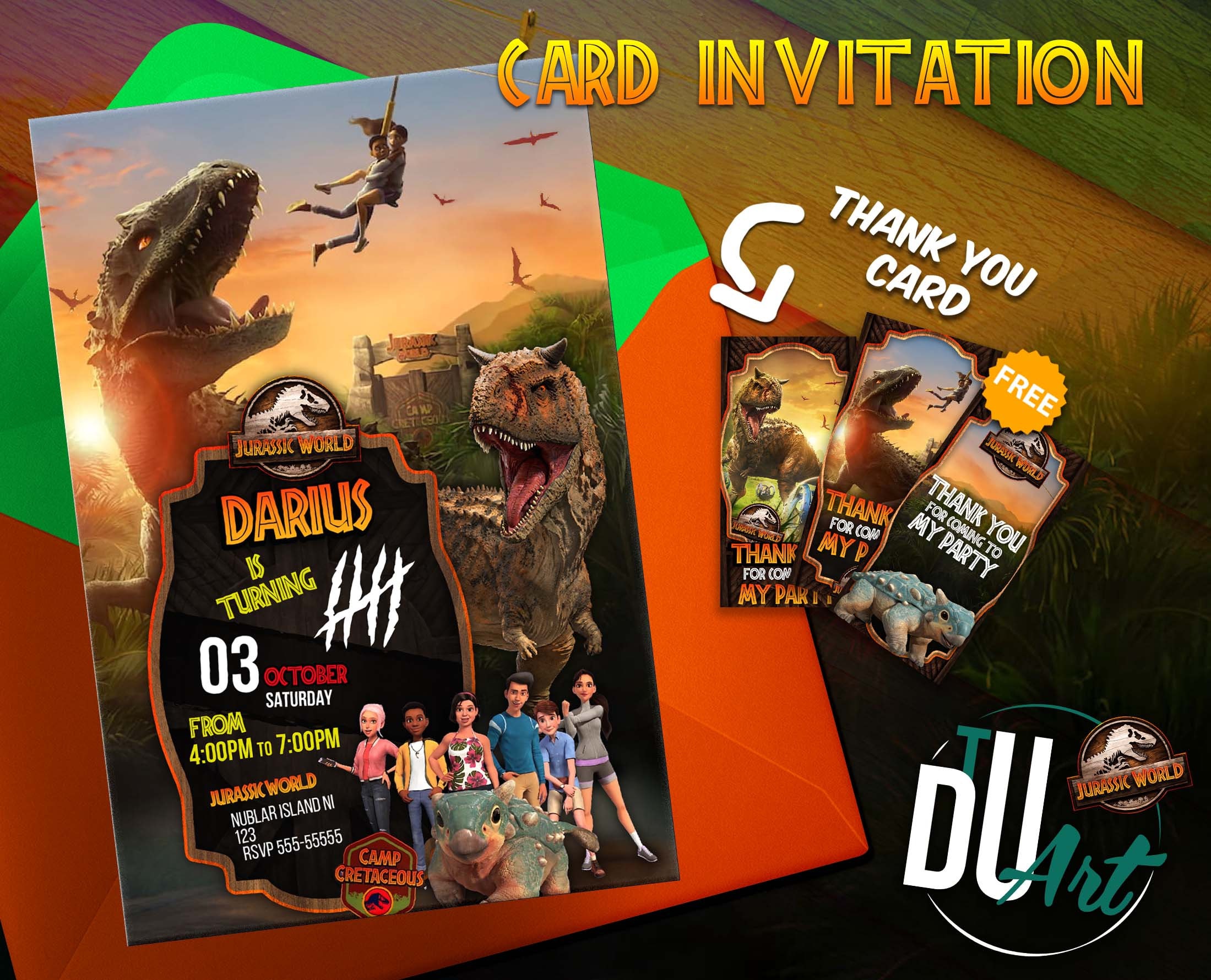 Jurassic World Camp Cretaceous Invitation Jurassic Park Etsy Jurassic World Camp Cretaceous Invitation Jurassic Park Etsy