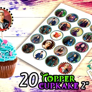 Descendants Cupcakes Toppers, Printable Descendants Party Cupcakes ...