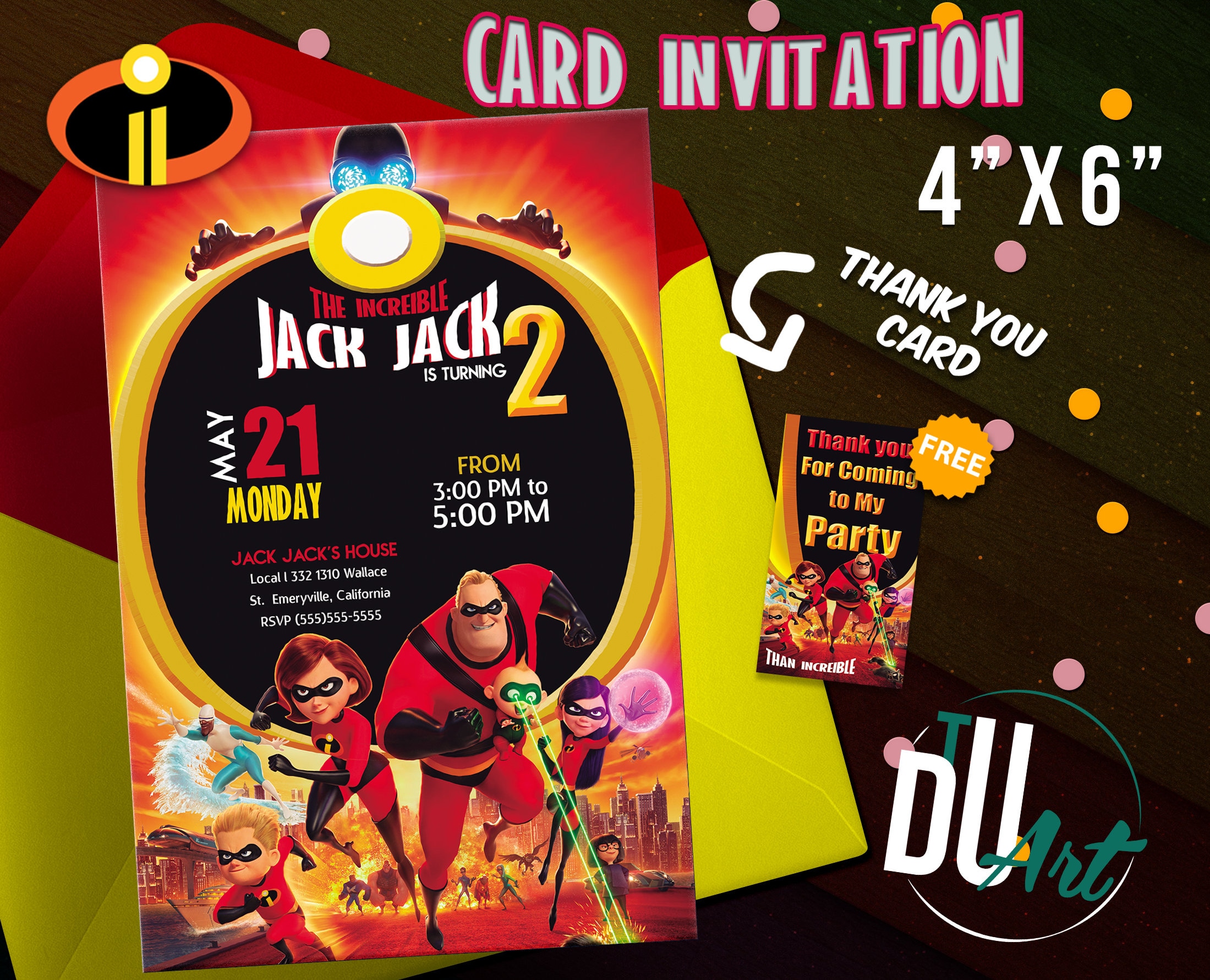 Invitacin Cumpleaos De Los Increibles 2 2021 Gratis