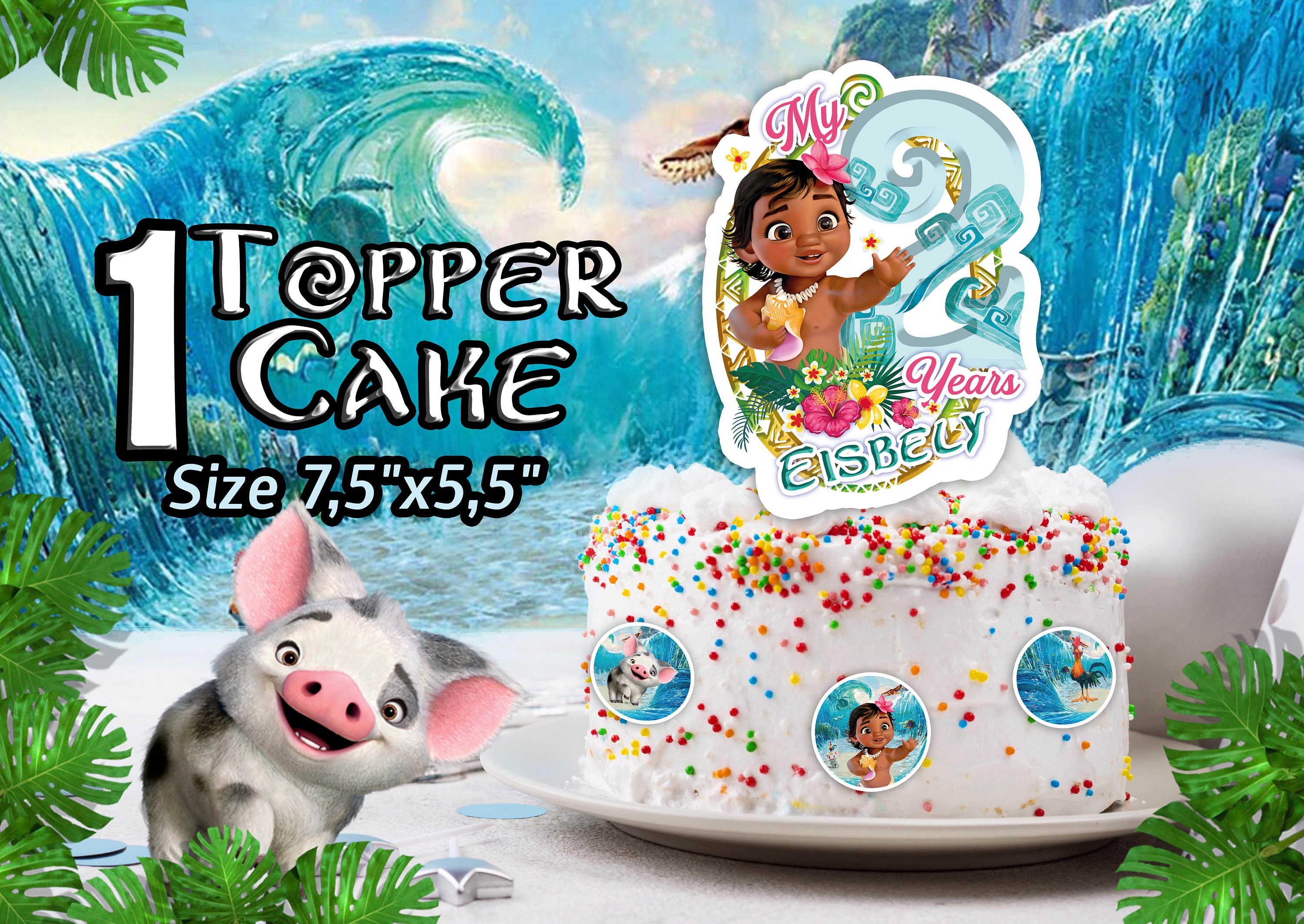 Cake Topper Baby Moana Cake Topper Moana Disney Happy Etsy Ireland