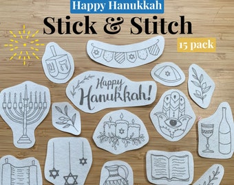 Happy Hanukkah Stick & Stitch- 15 Pack