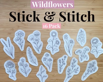 Stick & Stitch - Confezione da 16 fiori di campo