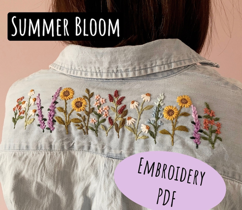 Summer Bloom Embroidery PDF & Pattern image 1