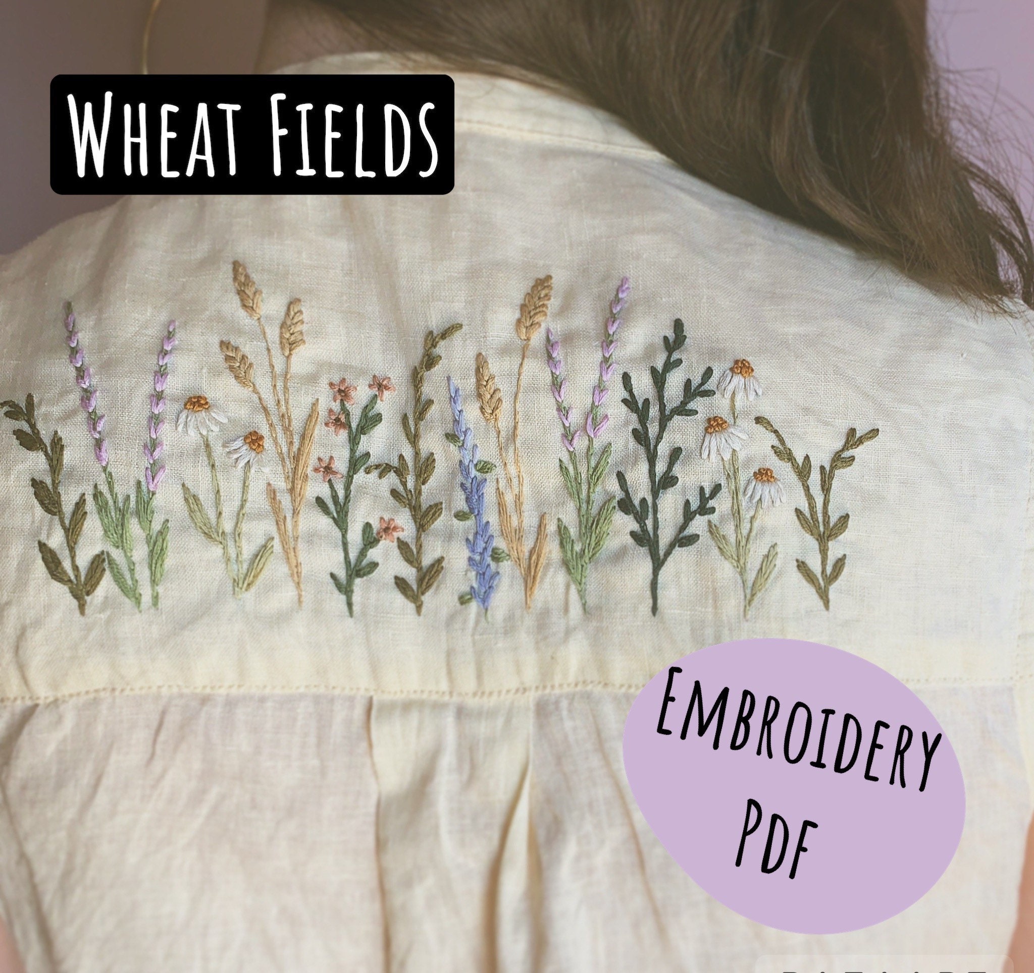 Wheat Fields Embroidery Pattern Digital PDF