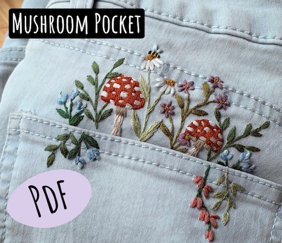 Mushroom Pocket- Embroidery PDF & Pattern - Etsy