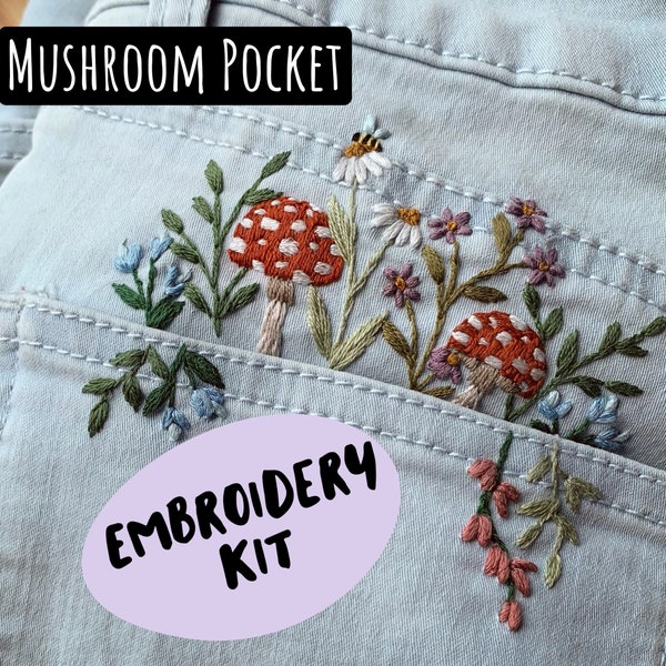 Mushroom Pocket Embroidery Kit