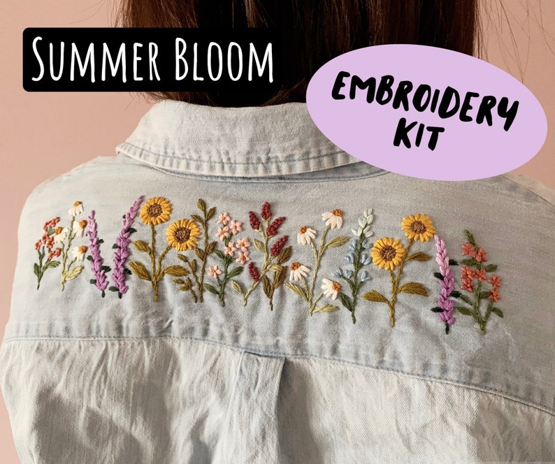 Kit Summer Bloom Embroidery Kit Etsy