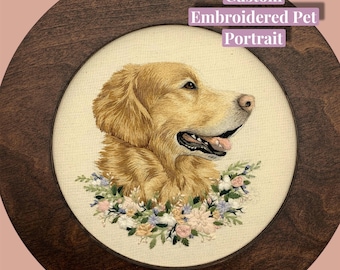 Custom Embroidered Pet Portrait