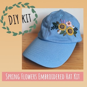 DIY Embroidered Hat Kit: Spring Flowers image 1