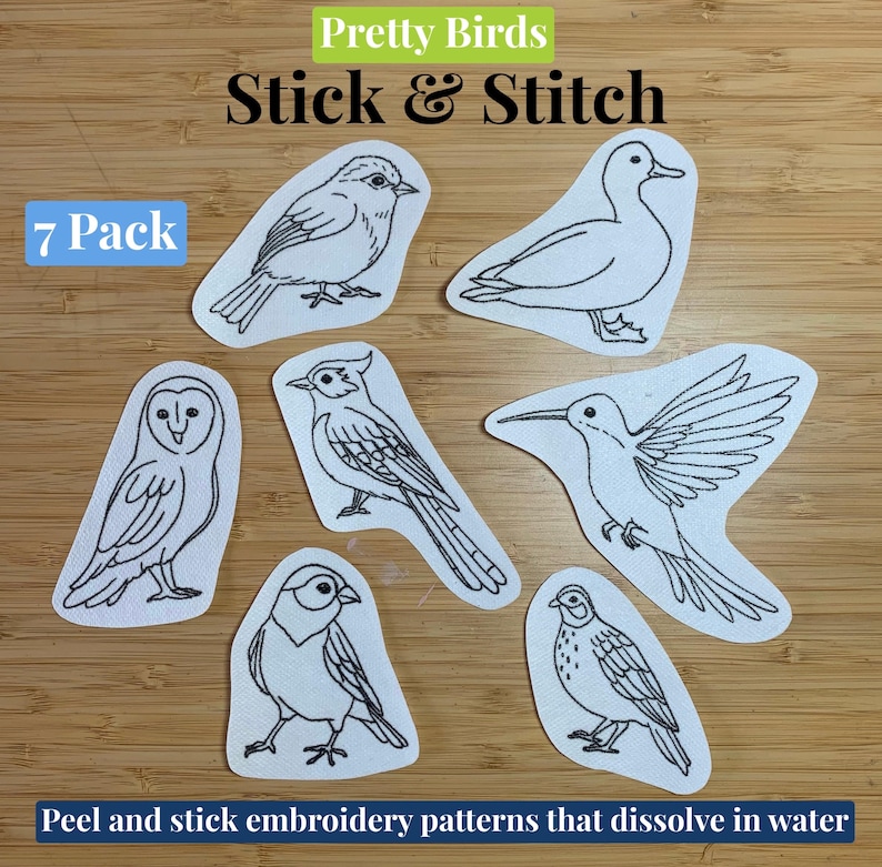 Pretty Birds Stick & Stitch - Etsy