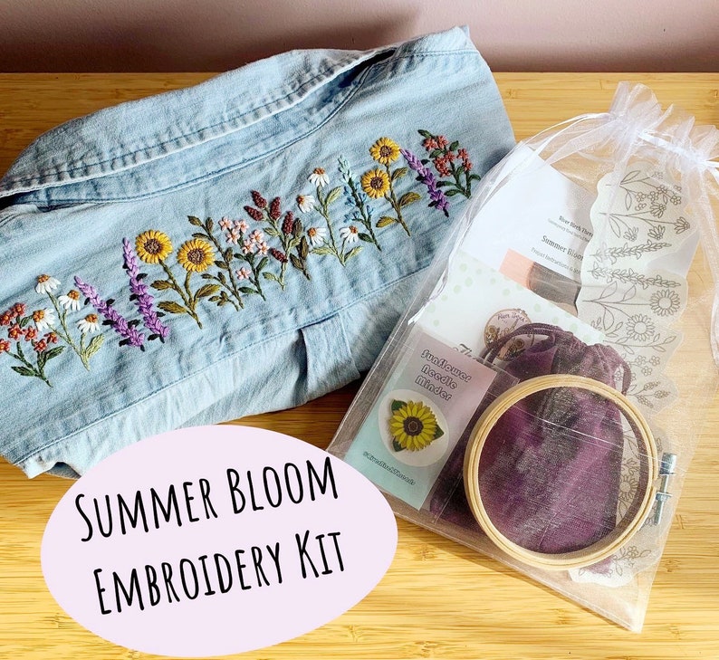 Kit Summer Bloom Embroidery Kit Etsy