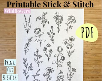 PRINTABLE Wildflowers Stick & Stitch PDF