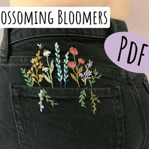 Blossoming Bloomers Embroidery Pattern & Stitch Guide