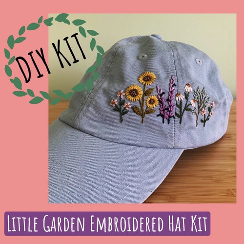 DIY Embroidered Hat Kit Spring Flowers Etsy