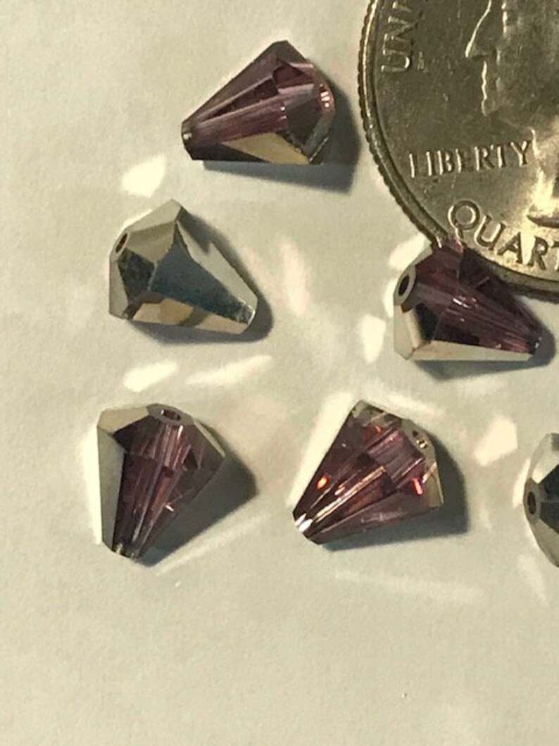 12 Perles Facettées De Bohême - 10 Mm - Couleur Fuchsia Comet Argent Light - Preciosa