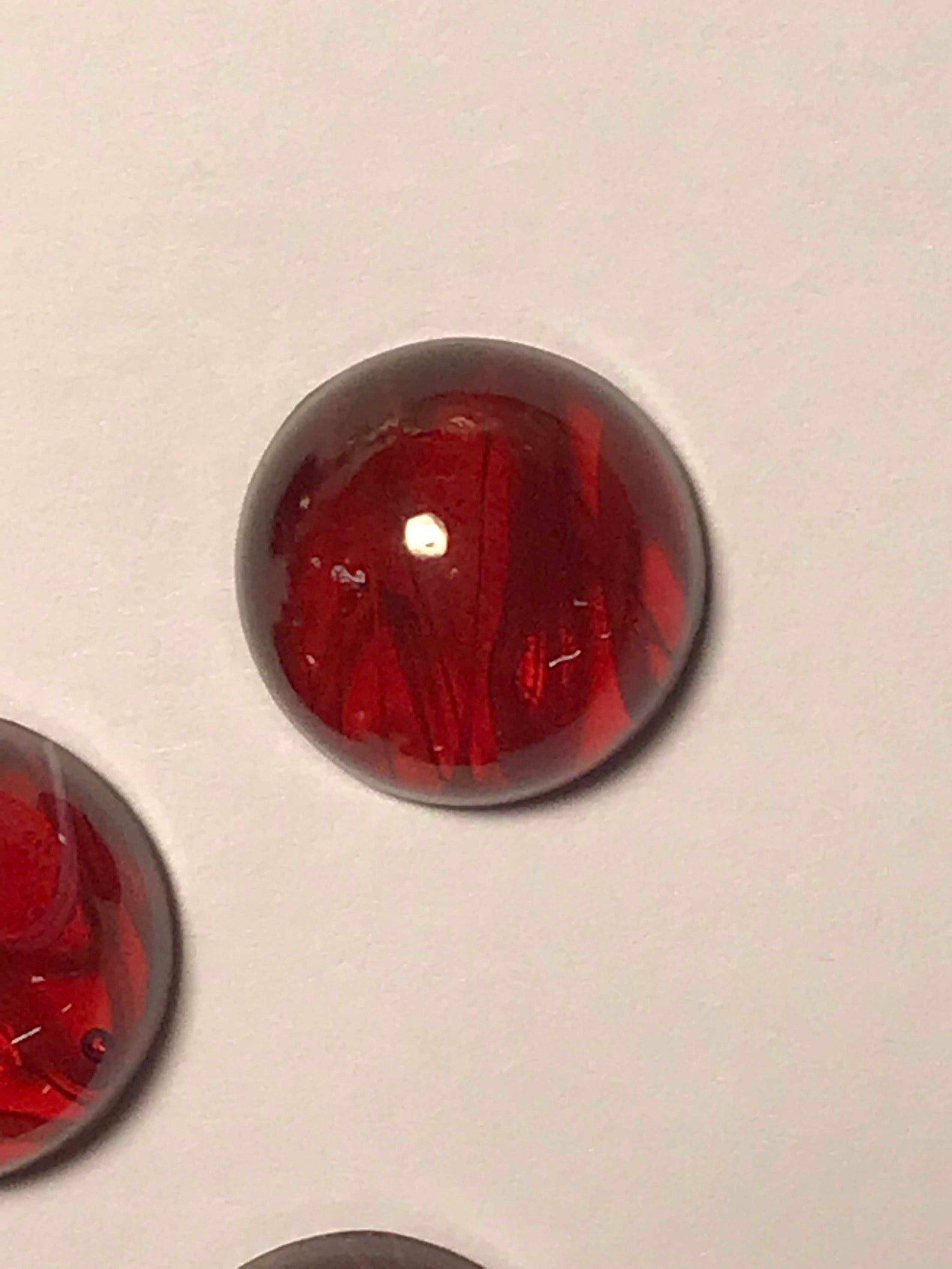 12 pieces 13 mm Round Flawed Glass Ruby Cabs Etsy