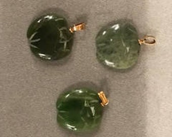 3 pcs 21mm Genuine Jade Apple Charms