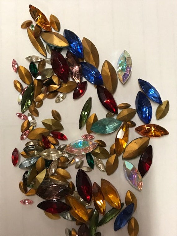 125PCS Glass Navette Crystals