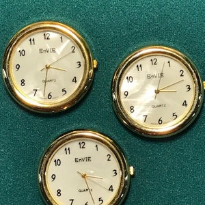 3 Pcs Vintage Envie Watch Face, Small Numbers, MOP Background, 38mm, Gold Tone