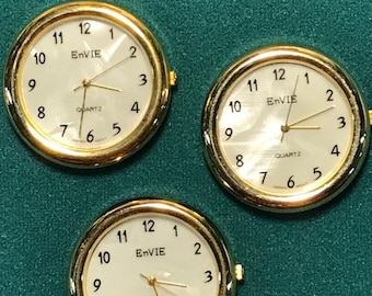 Quadrante per orologio Envie vintage da 3 pezzi, numeri piccoli, sfondo color madreperla, 38 mm, tonalità oro