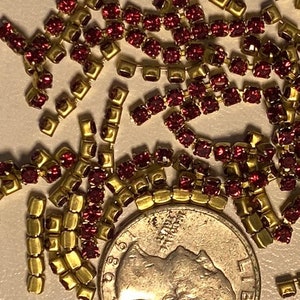 15 Grams Swarovski Ruby Chain pieces, 5 stones per piece, 50 plus pieces per lot