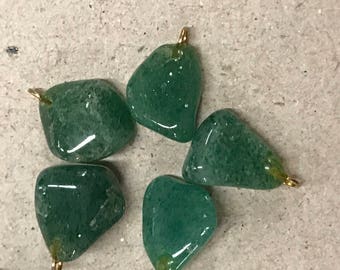 12pcs genuine Adventurine nugget with loop