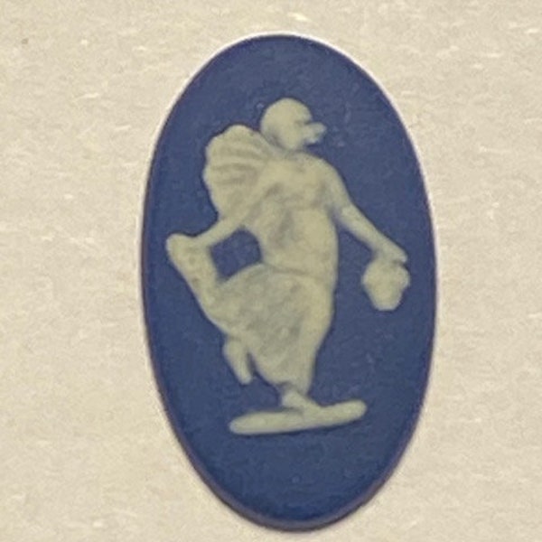 1 Piece Genuine Blue Wedgewood Angel Cameo, 15 x 10mm oval